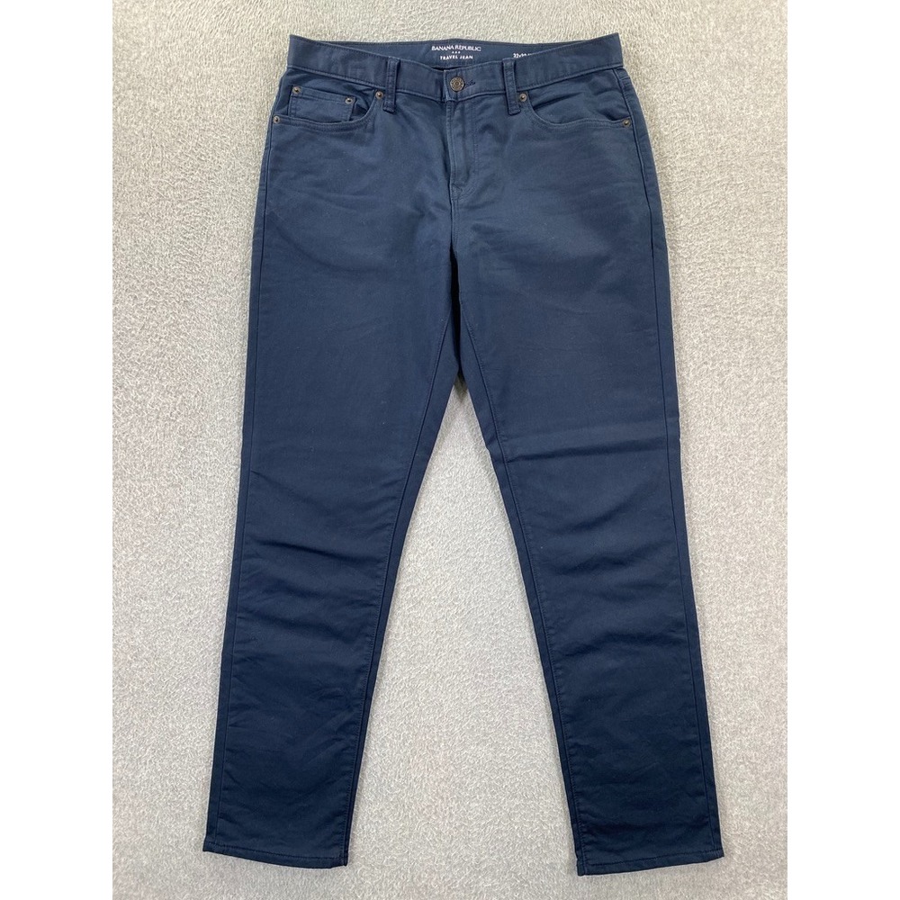 Banana Republic Traveler Pants Mens 32x32 (Fits 32x30) Athletic Fit Stretch Navy